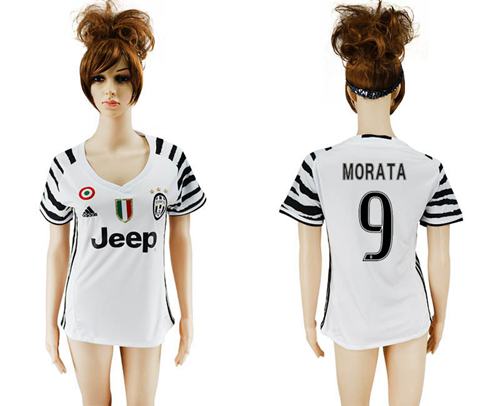 Women's Juventus #9 Morata Sec Away Soccer Club Jersey - Click Image to Close